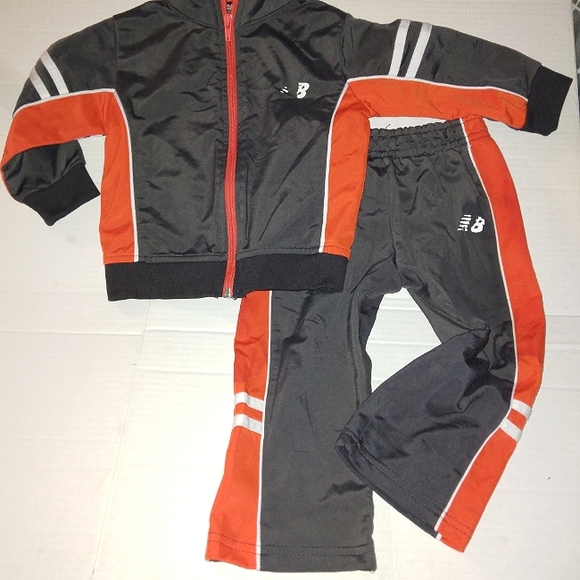 L@@K! Fabulous 24MO Gray/Orange/White adorable NEW BALANCE Tracksuit Athletic - Picture 13 of 15